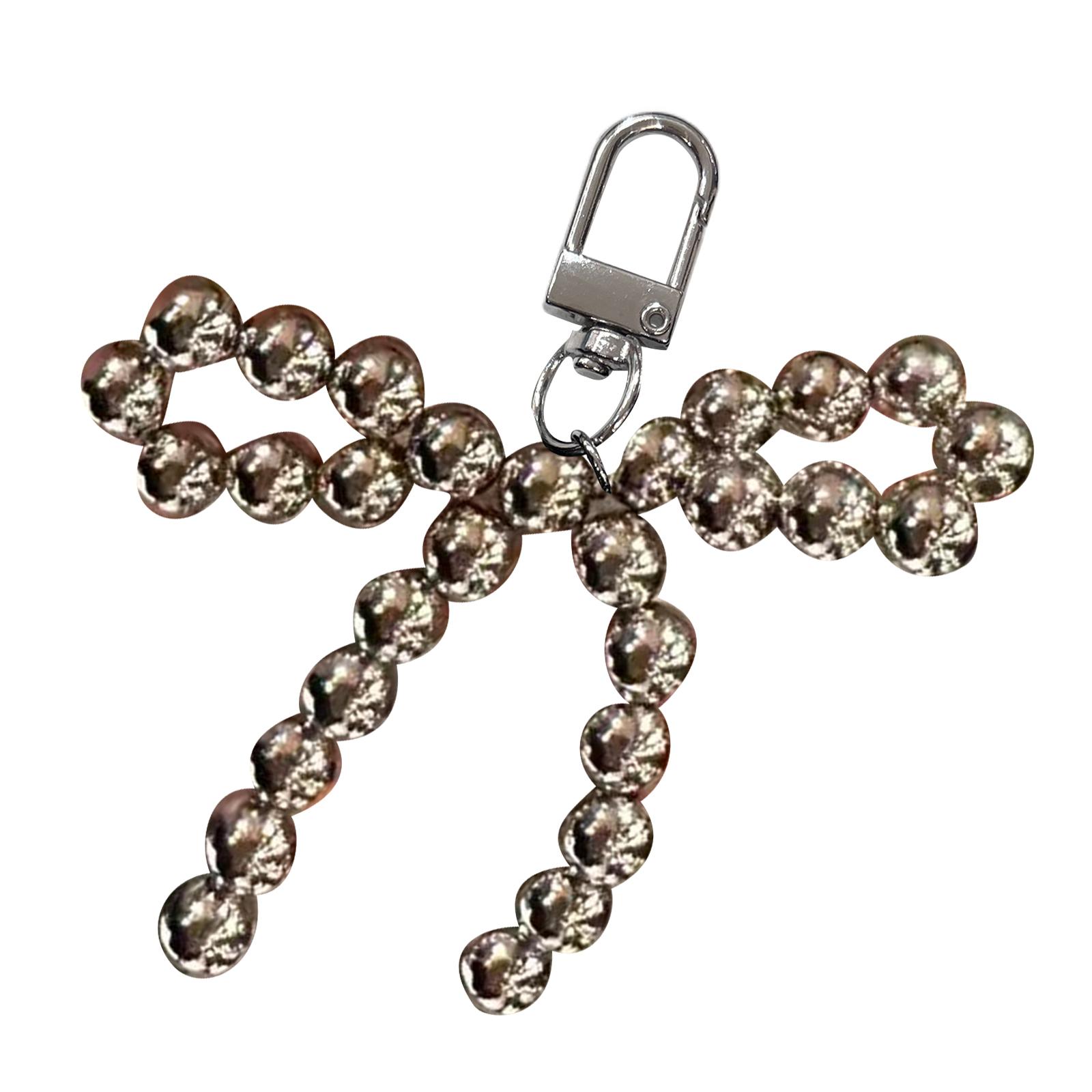 

Изящный подвесной кулон, элегантный брелок с бисером и бантом, милое украшение для сумок и мобильных телефонов