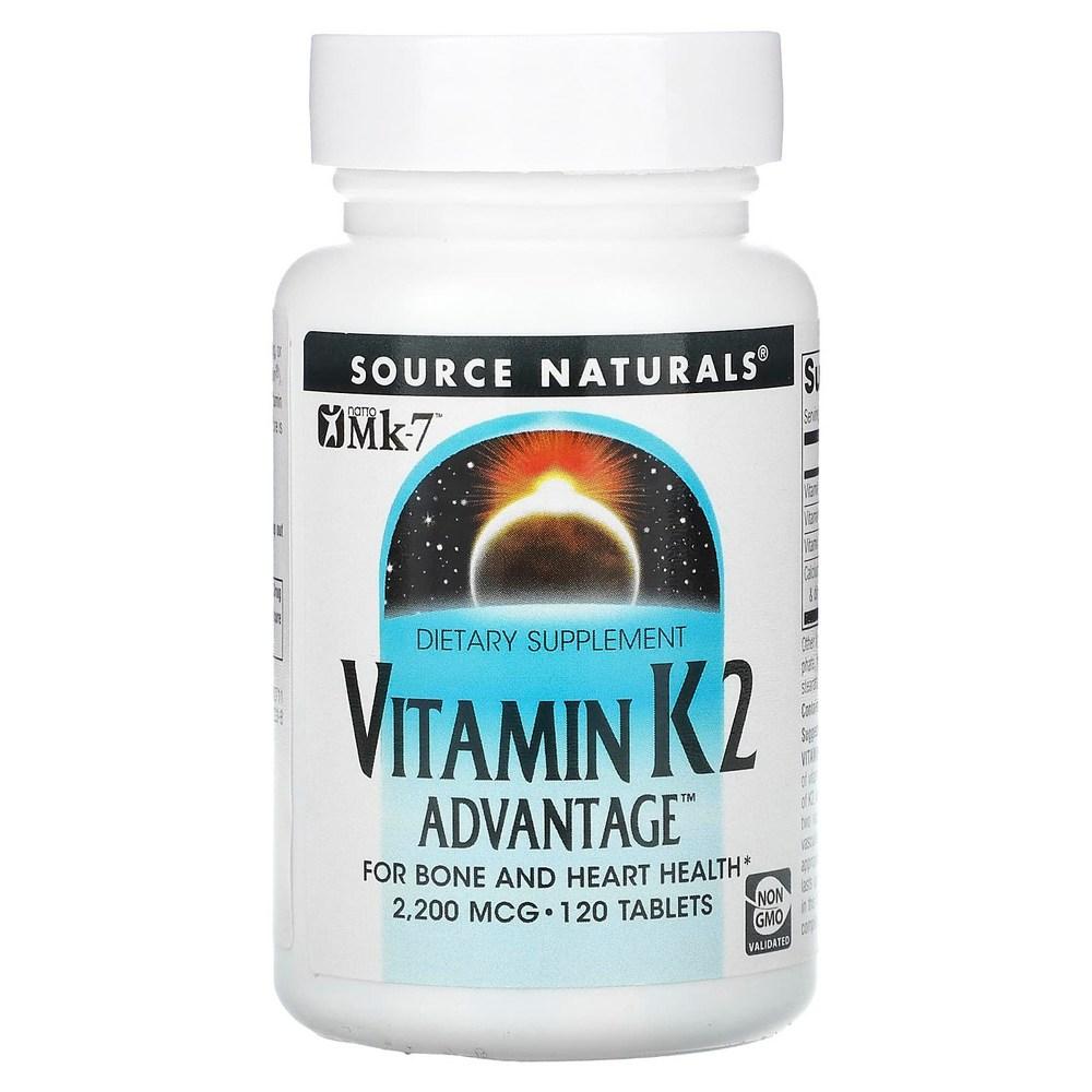 Source Naturals Vitamin K2 Advantage 2200 Mcg Tablets 120 Pcs 1 Pcs
