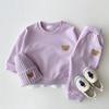 2PCS Children's Set Spring and Autumn Simple Little Bear Head Round Neck Long Sleeve Pants Top + Pant Two Piece Set