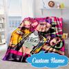 Custom Name Fantasy Night Trio K-Pop Blanket bed sofa Blanket Flannel Blanket for Camping, Hiking, Picnic Essentials,gift for Fan family