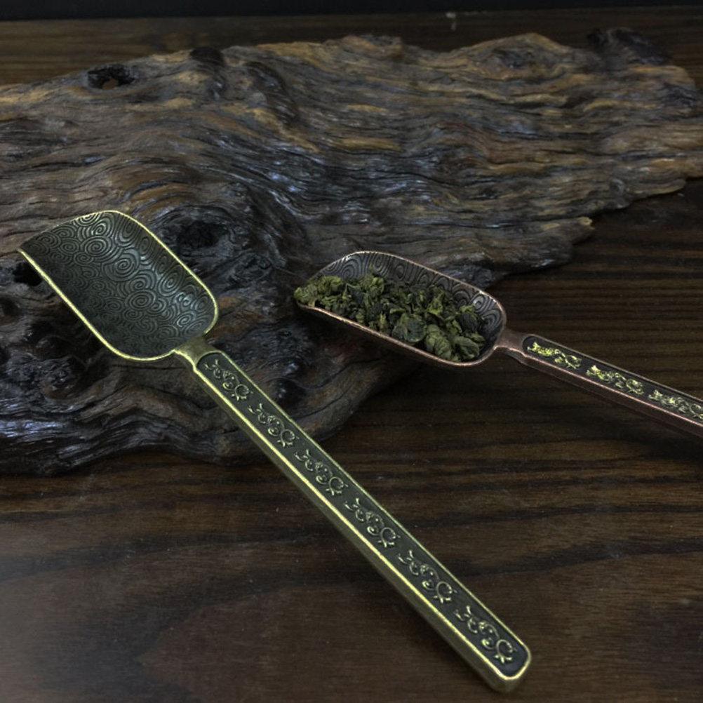 Well Balanced Copper Zinc Tea Scoop Vintage Royal Aesthetic for Tea Ceremony Loose Leaf Scooping Coffee Beans Measuring Spoon