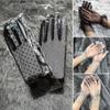 1 Pair Women Thin Short Tulle Gloves Stretchy Lace Spots Sheers Flexible Accessories Full Finger Short Gloves