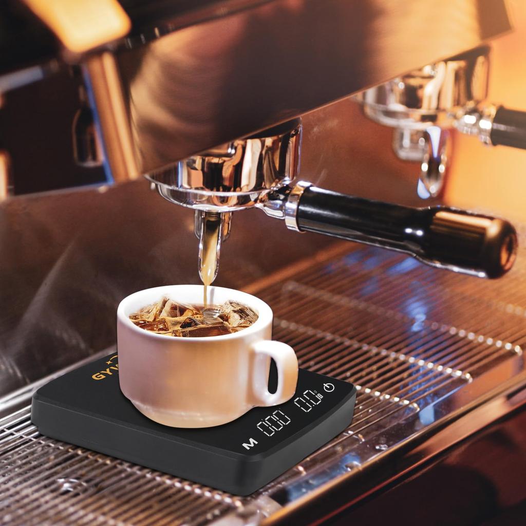 Gywjioy Coffee Scale with Espresso and Coffee Small Multifunctional Digital Kitchen Food Scale Instruction Timer, 2kg/0.1g, High-Precision Pour-Over