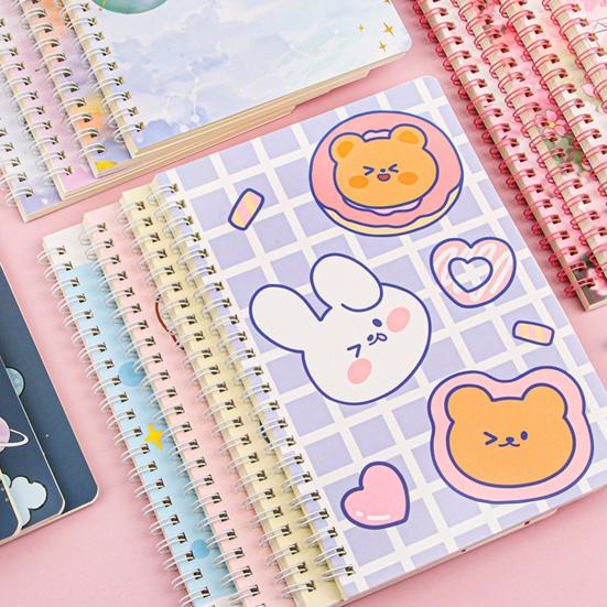 Carini Quaderni Spiralati A5, Diari Animaletto Kawaii, Quaderno con Fogli Rigati 20,7 x 14 cm, Diario di Scrittura da 60 Fogli per Scuola Ufficio Bambini Adolescenti
