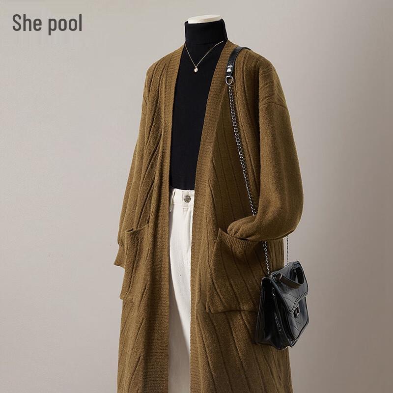 

Женский кардиган средней длины из плюшевого трикотажа свободного кроя One Size