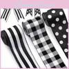 Unique European Style Black And White Ribbon With Stripes And Dots For Crafts