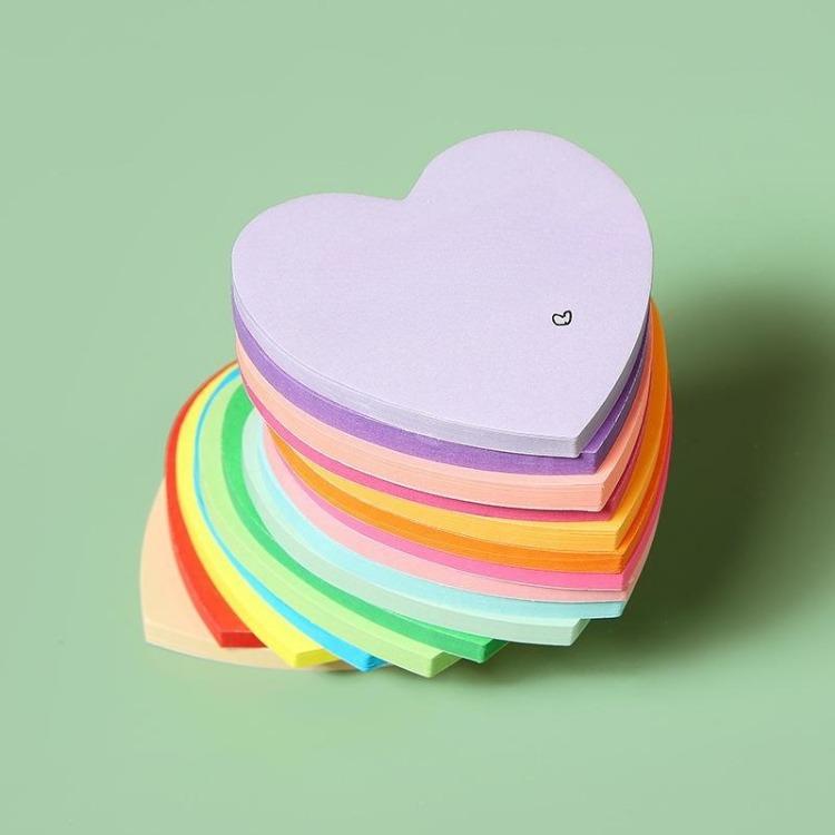 Creative Love Post-it Notes Student Heart-shaped Post-it Notes Takeaway Milk Tea Can Be Pasted With Message Stickers.