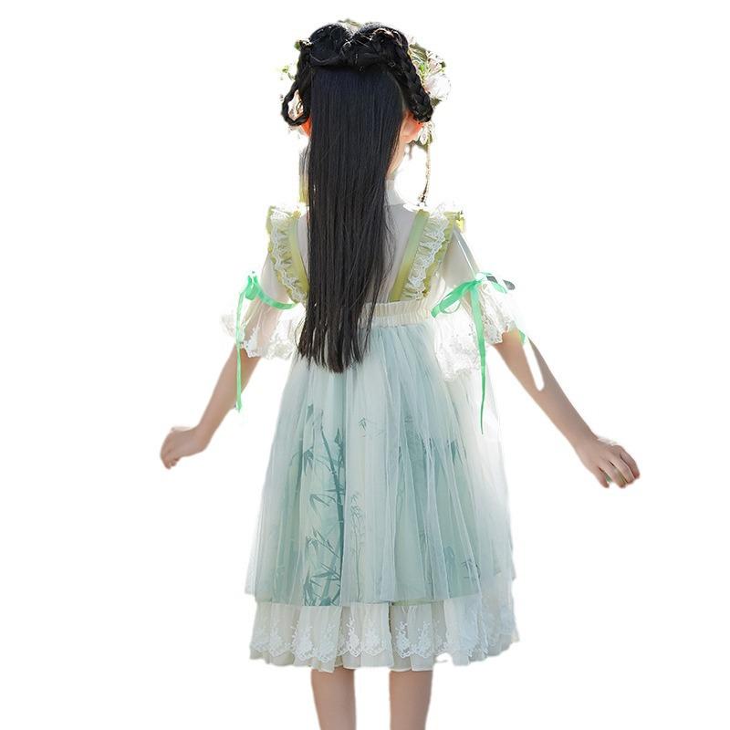 Spring 2025 Girls' Hanfu Dress - Fairy Tang Suit, Children's National Style, Chinese Spring Collection
