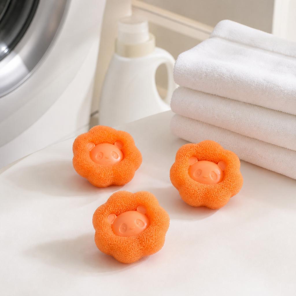 Laundry Sponge Balls for Washing Machine Cleaning Lint Removal Hair Catcher Anti-Tangle Sponge Balls for Clothes Washing
