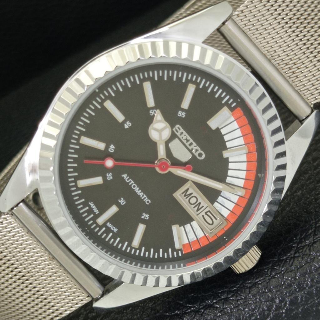 AUTOMATIC VINTAGE REFURBISHED SEIKO 5 6309A JAPAN MENS BLACK WATCH a440678-9 Sk-a440678-1