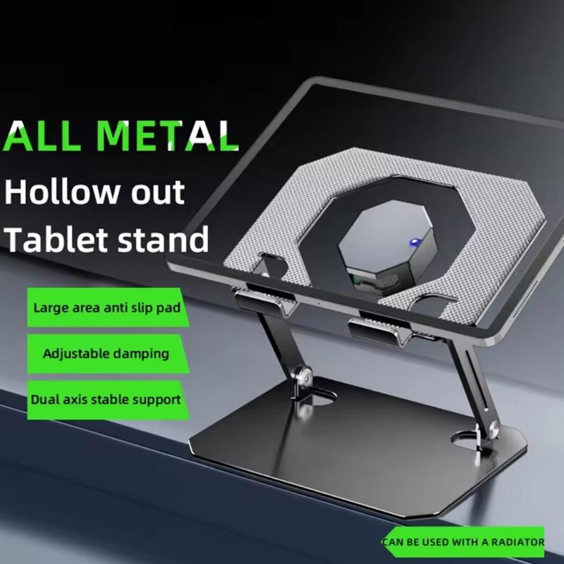 Metal Laptop Holder Stand with Double Arm Designing Desktop Cooling Bracket for Gaming and Home Office Use