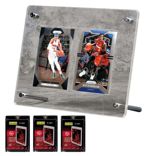 REDICE Screw-Down Display Case, UV Protection, Acrylic, Fits 35-75pt Cards, Includes 3 Magnetic Loaders, Display Stand, Card Case, Holds Trading Cards