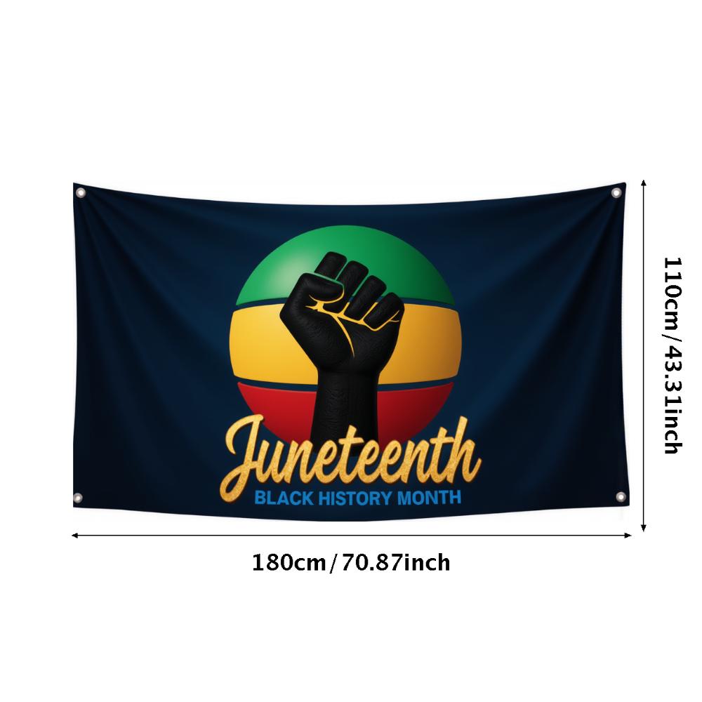 Colorful Symbol Juneteenth Banner Celebration Banner Black History Month Flag for Indoor Decoration National Celebration