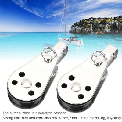 2pcs Stainless Steel Nylon Pulleys Small Lifting Pulley for Boat Sailing Kayaking Blocks Accessories Nylon Pulley Sailing Pulley