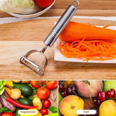 Julienne Skalare i rostfritt stål Multifunktionsfrukt Grönsaksförstörare Slicer Dubbelhyvlar (Diskmaskinsvänlig)