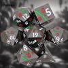 7 Pcs Black Flower Metal Dice Solid Metal Polyhedral Dice Set Suitable for Role-Playing RPG Board Game Card Game