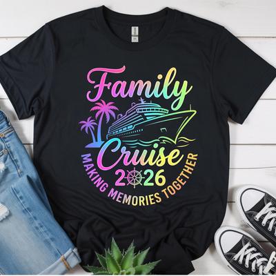 Family Cruise 2026 T-and Kids Tshirt | Cruise Ship Palm Trees Making Memories Together