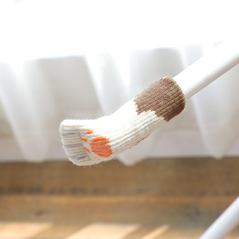 Fußabdeckung für Tisch und Stuhl, gestrickte Wolle, Türknauf-Handschuhe, Schutz, rutschfeste Abnutzung, Silikon, Katze, dicke Stuhlfußabdeckung, Beinpolster