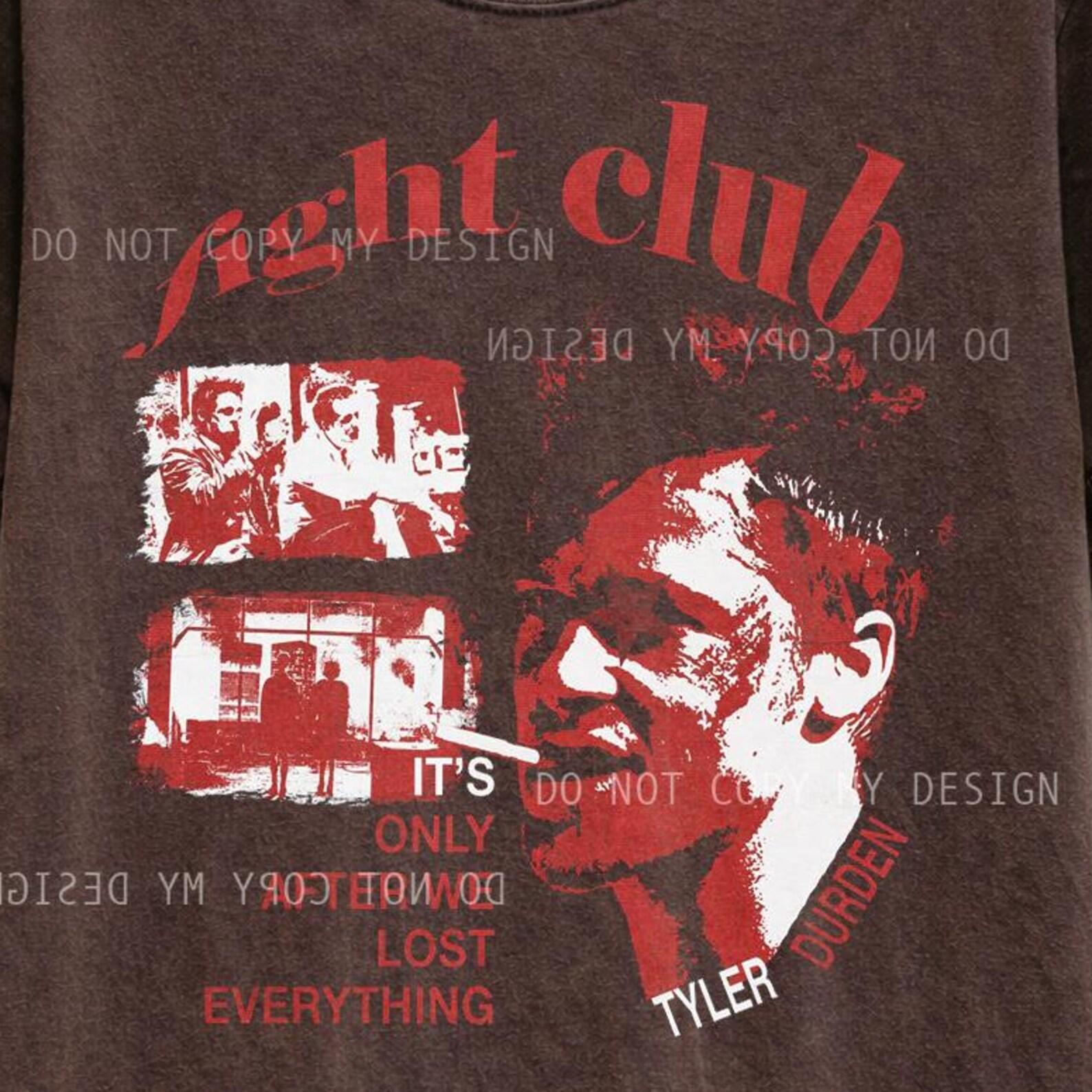 Fight Club Vintage Movie T-Shirt, 90s Cult Classic Graphic Tee, Tyler Durden Inspired Shirt XL