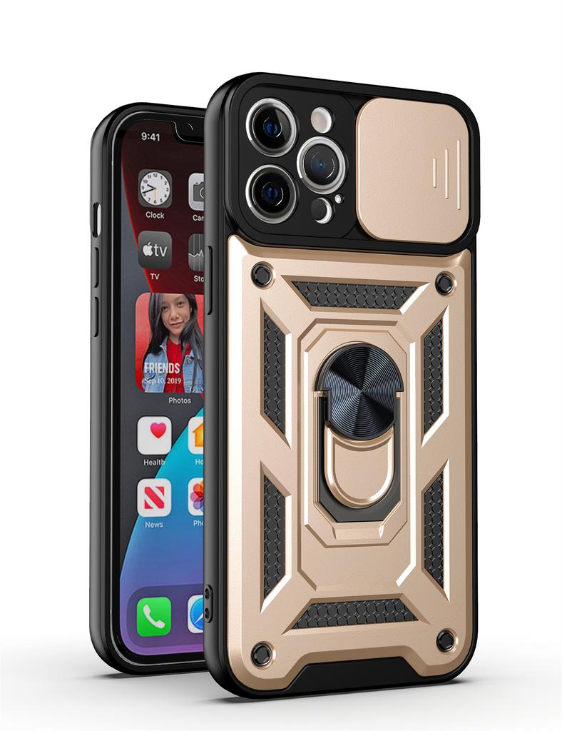 For Iphone12 ProMax Slide Camera Lens Protector Shockproof Armor Case For Iphone 12 ProMax Magnetic Car Holder Cover