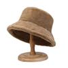 Faux Fur Winter Bucket Hat For Women Solid Warm Female Cap Outdoor Sunscreen Sun Fisherman Hat Lady Cap