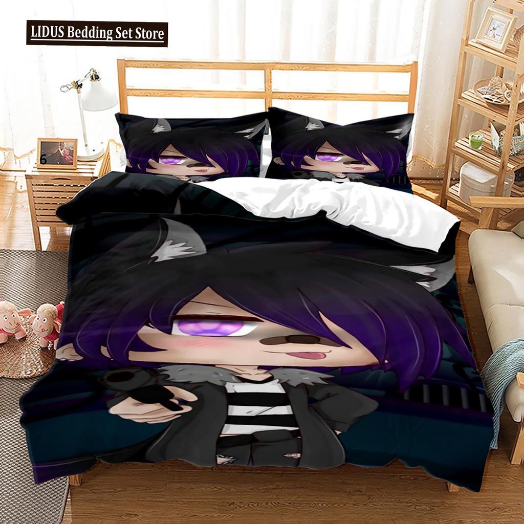 3D Printed New Gacha Life Bedding Set Pillowcase Duvet Cover 3Pcs Double Twin Full Queen King Adult Boys Bedclothes Quilt Cover