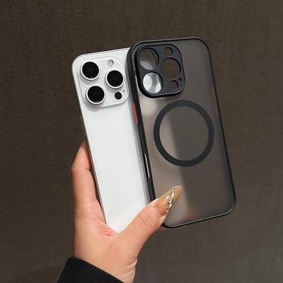 Luxury Matte Frosted for Magsafe Magnetic Wireless Charging Case for Samsung S23 S22 S25 Ultra Plus iPhone 16 15 13 Pro Max Shockproof Hard Back Cover