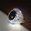 CAOSHI Luxury Exquisite Design Two Tone Rings with Big Oval Cubic Zirconia Temperament Accessories for Women Party Jewelry Gifts