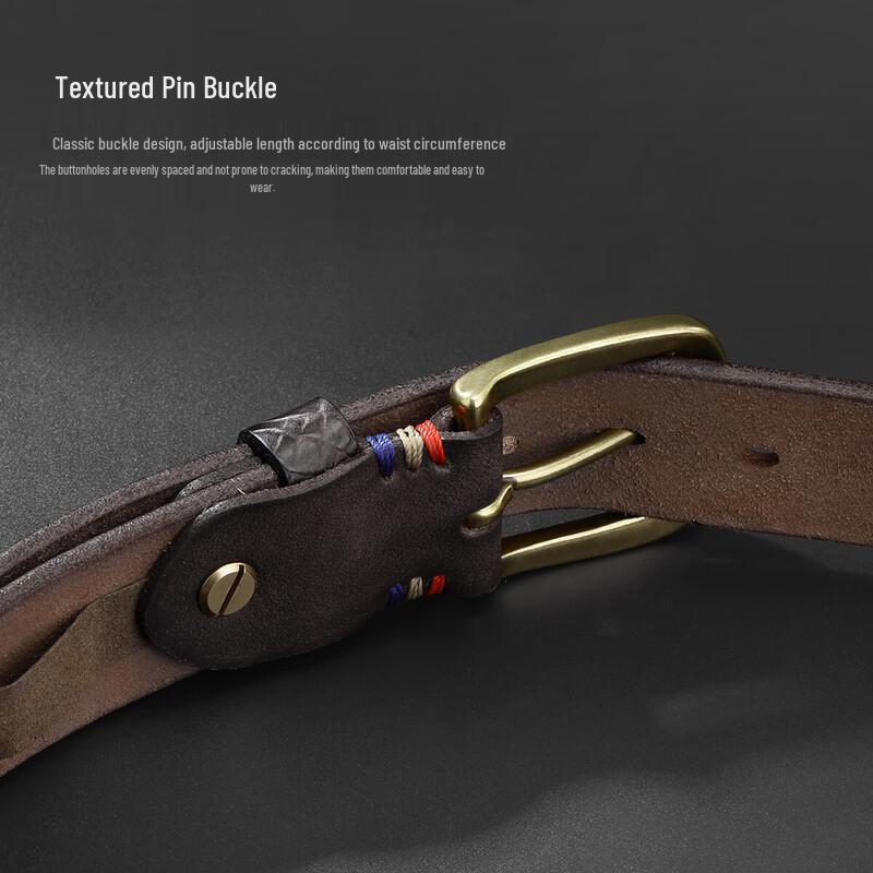 ZIPPO Men's Genuine Leather Pin Buckle Belt