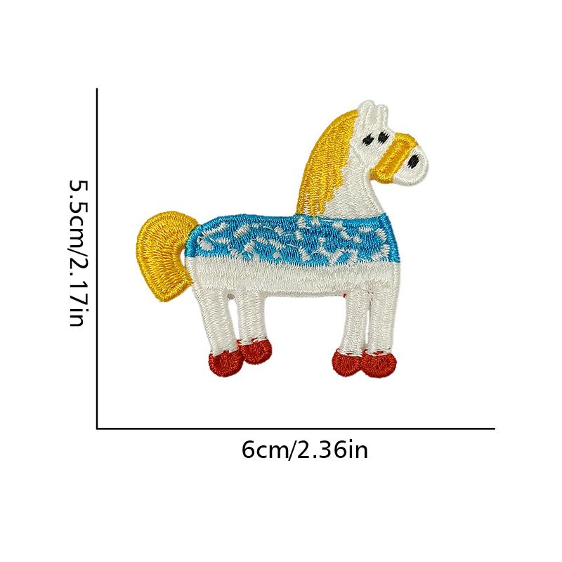 10PCS/Set Cartoon Pony Patten DIY Clothing Accessories Funny No Adhesive Backing Playful Patch Multi-Function 6 Styles