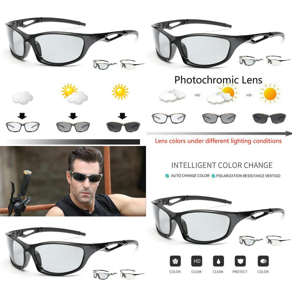 Comfortable Anti-glare Polarized Photochromic Sunglasses For Men With Uv400 Protection