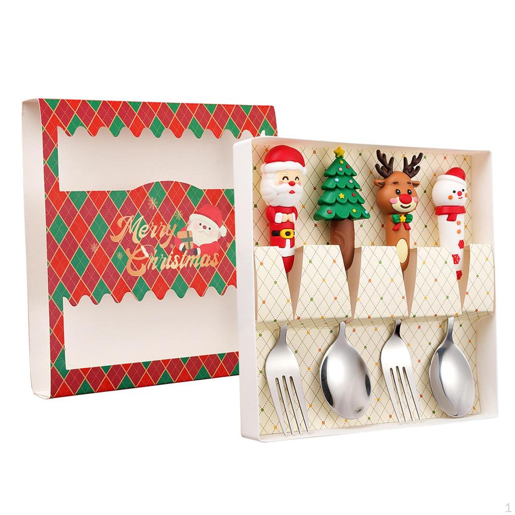4 Piece Christmas Set, Tableware, Decoration, Cutlery, Teaspoon,