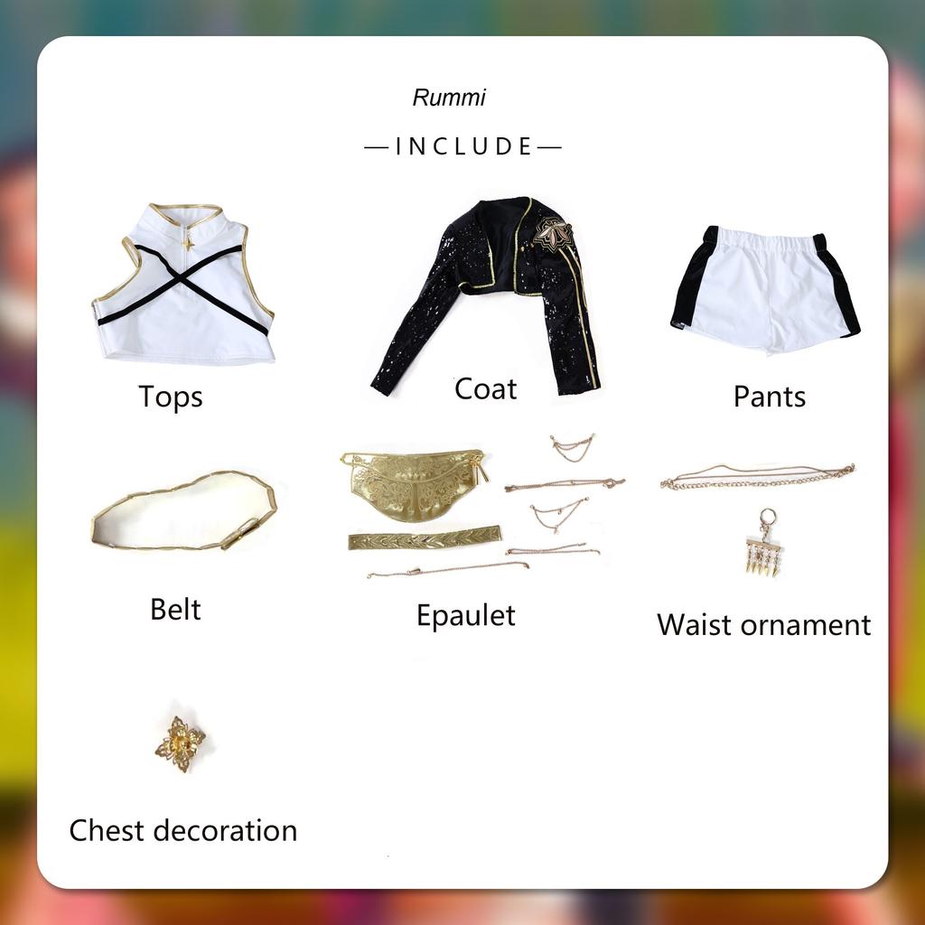 Czarny Złoty Rumizo Yimira Cosplay KPop Łowca Demonów Dziecięce Kostiumy Cosplay Impreza Halloweenowa Kostiumy Cosplay dla Dziewczynek