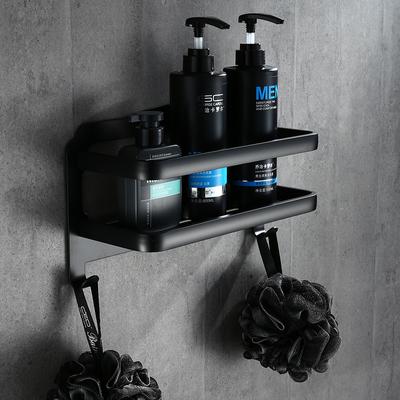 Bathroom Shelf Wall Mounted Black Aluminum Bathroom Soap Dish Bath Shower Shelf Bath Shampoo Holder Basket Holder Corner Shelf