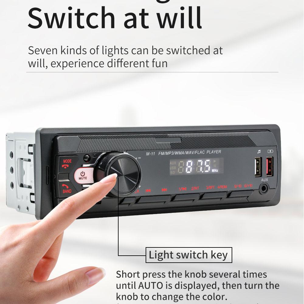 New Car Radio Bluetooth 1Din MP3 Player FM AUX TF Radio Stereo The Car-Finding Function of The Mobile APP and Voice Assistant 12V Bluetooth Hands-free