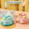 Interactive Cat Toy Tower Kitten Turntable Track Roller Balls Toys with Feather Pets Supplies