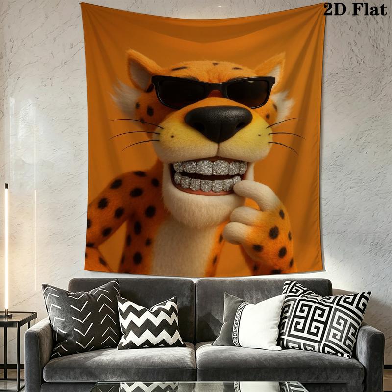 Chester Cheetah Wall Tapestry Aesthetic Wall Hanging Printed Fabric Blanket Decorative Tapestries for Bedroom Living Room Home Decor