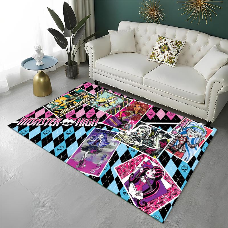 Cartoon Monster High Draculaura Vampire Non-Slip Area Rug for Living Room,Bedroom,Playroom,Soft Carpet Floor Mat Home Decor Rug
