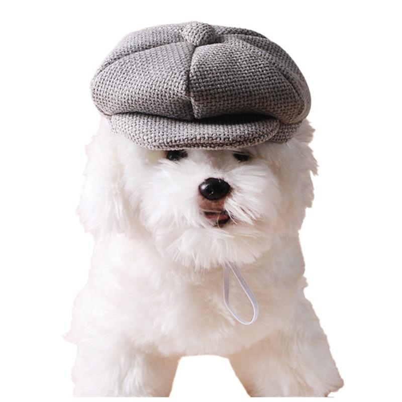 Breathable Pet Beret Hat For Costume Event Adjustable Drawstrings Dog Cats Headwears Cosplay Party Celebration Essential