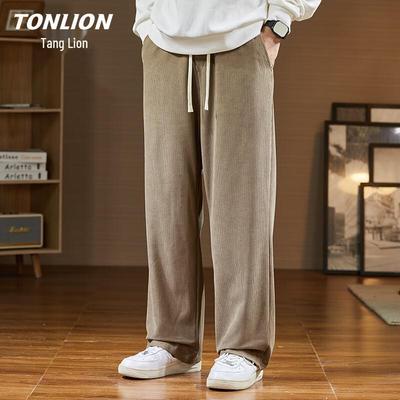 TonLion Men's Corduroy Wide-Leg Pants