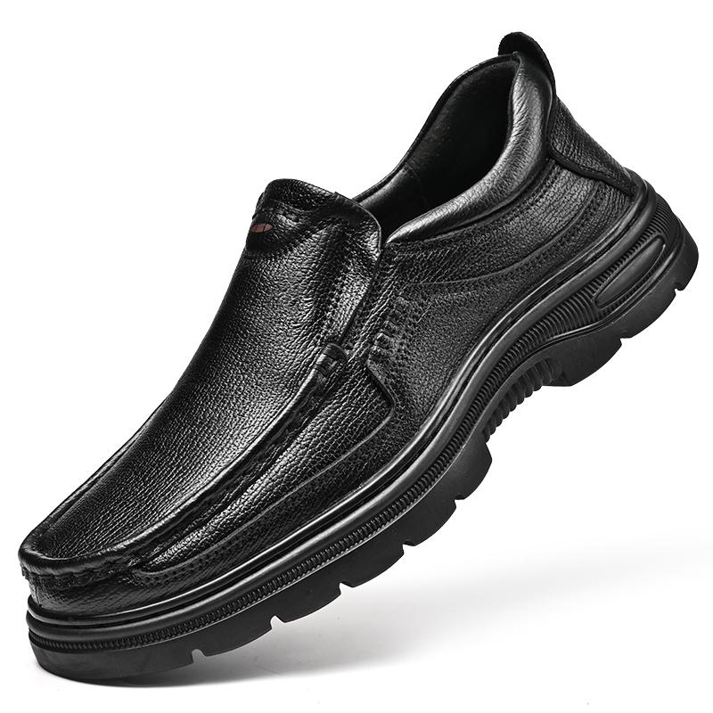 Fashion New Brand Mens Slip on Shoes Classic Genuine Leather Dress Shoes Handmade Mens Comfortable Loafers Men Business Dress Footwear