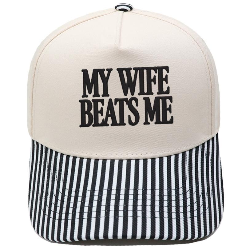 MY WIFE BEATS ME Fun embroidery color matching truck driver hat men's and women's casual sunshade baseball cap
