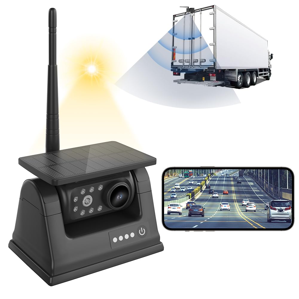 

Беспроводная солнечная камера заднего вида HUAJUN, использует технологию AHD, 1080P, широкий угол обзора 140°, ночное видение