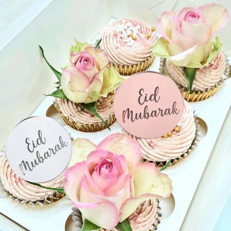 5/10 Stück Eid Mubarak Acryl Cupcake Topper Gold Ramadan Kareem Kuchen Topper Islamisches Muslimisches Festival Party Kuchen DIY Dekorationen