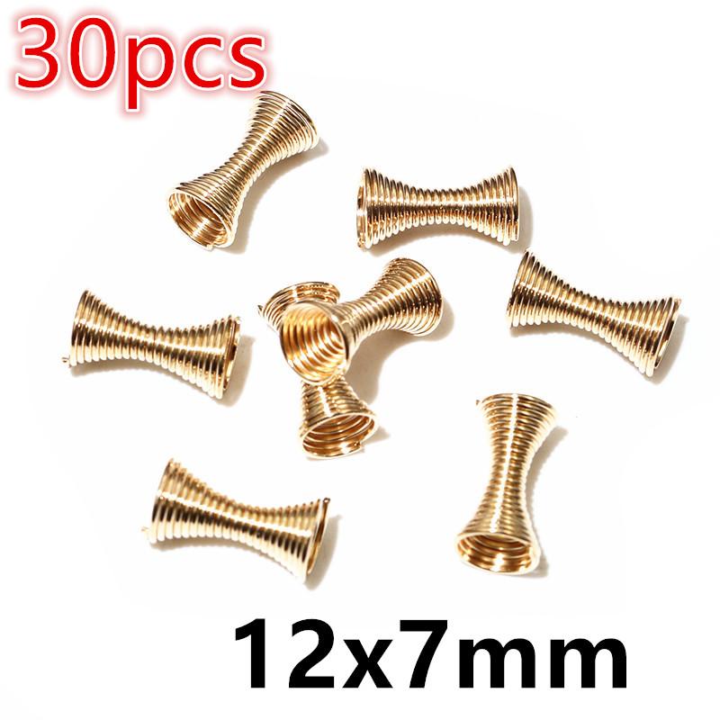 15-30pcs Spring Funnel Shape Spacer Beads Caps DIY Beading Supplies Cone Spring Coil End Caps For Jewelry Makings Accessories