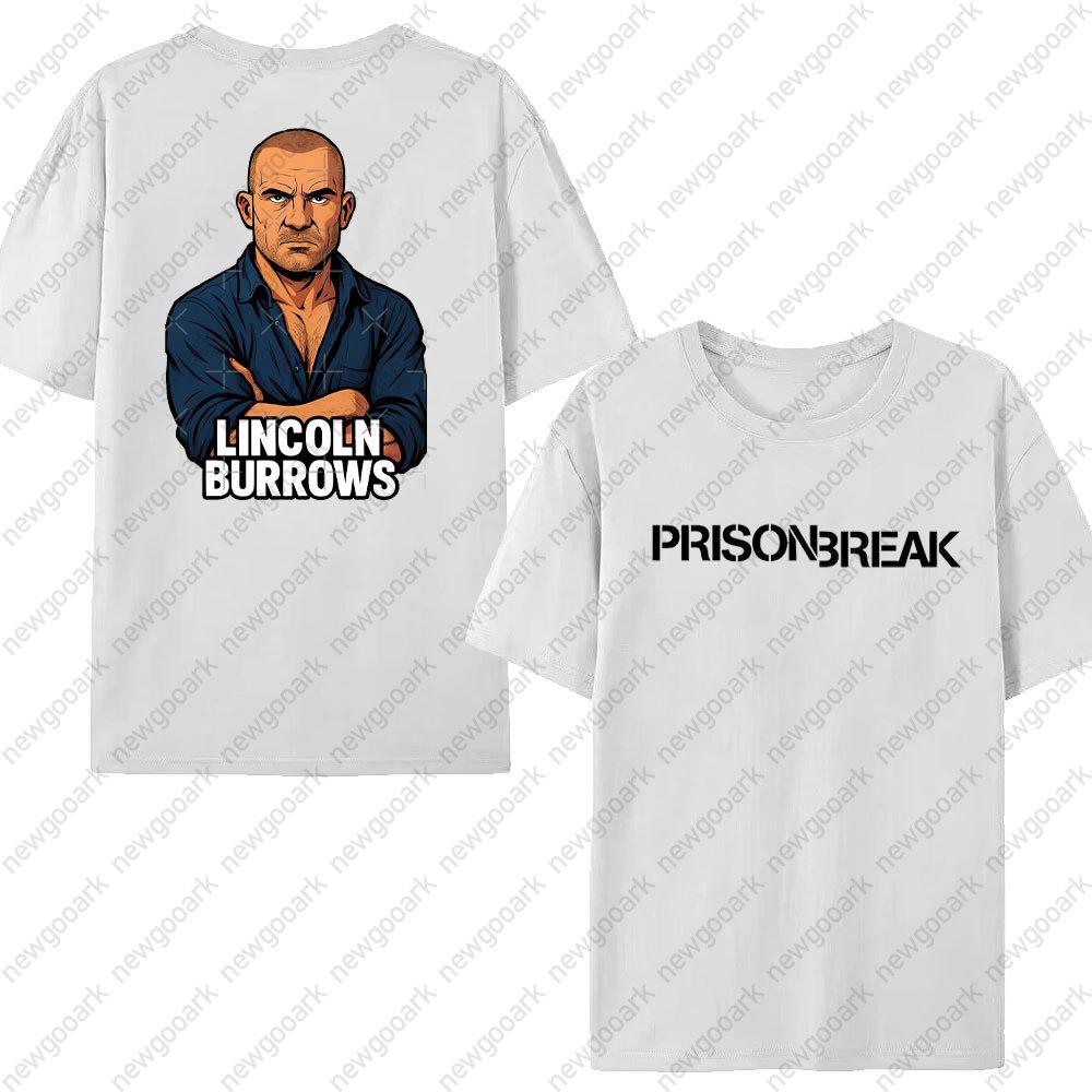 Intage T Shirt Black and White Michael Scofield Simple Cotton T Shirts Prison Break Tshirt for Male Summer Y2K Casual Top Tees