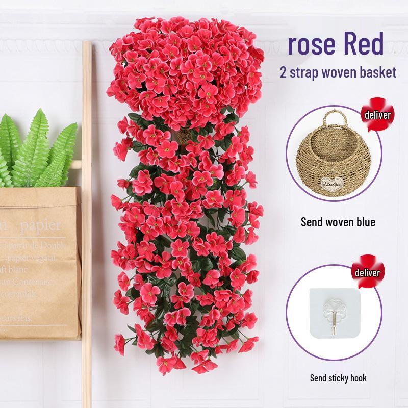 Artificial Violet Flower Vine - Silk Rose Hanging Decor for Weddings and Walls