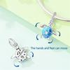 New 925 Silver Blue Ocean Beach Turtle Charms Pendants For Women Fit Bracelet DIY Vacation Party Jewelry Gifts