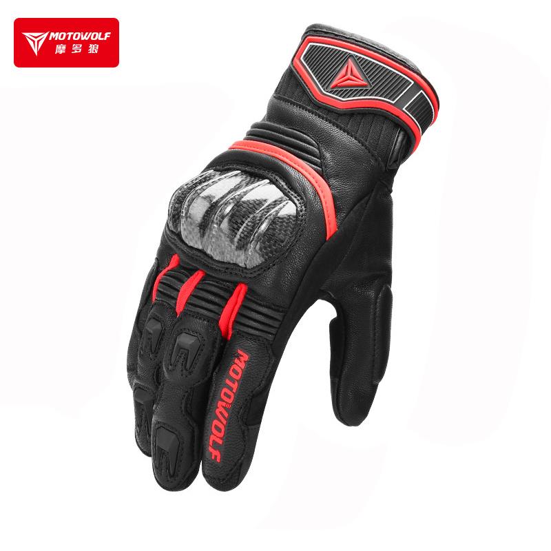 Motorcycle Gloves Leather Men Gloves Touch Screen Carbon Fiber Protect Luvas de Motocicleta de Couro Guantes Cuero Gants Cuir
