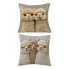 Alpaca Pillow Cover Imitation Embroidery Alpaca Pattern Pillowcase Rustic Throw Pillow Cover for Sofa Couch Bedroom Living Room Car Decor